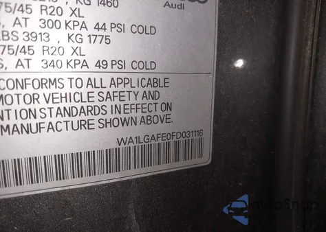 2015 Audi Q7 3.0T Premium из США, поврежденный, VIN WA1LGAFE0FD031116